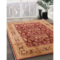 Mid-Century Modern Red Oriental Rug, urb690