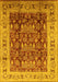 Machine Washable Oriental Yellow Traditional Rug, wshurb690yw