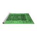 Sideview of Machine Washable Oriental Emerald Green Traditional Area Rugs, wshurb690emgrn