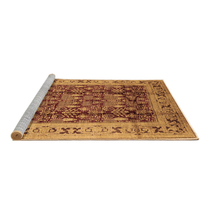 Sideview of Machine Washable Oriental Brown Traditional Rug, wshurb690brn
