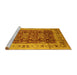 Sideview of Machine Washable Oriental Yellow Traditional Rug, wshurb690yw