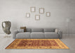 Machine Washable Oriental Brown Traditional Rug in a Living Room,, wshurb690brn