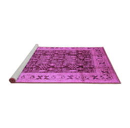 Sideview of Machine Washable Oriental Purple Traditional Area Rugs, wshurb690pur