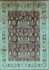 Oriental Light Blue Traditional Rug, urb690lblu