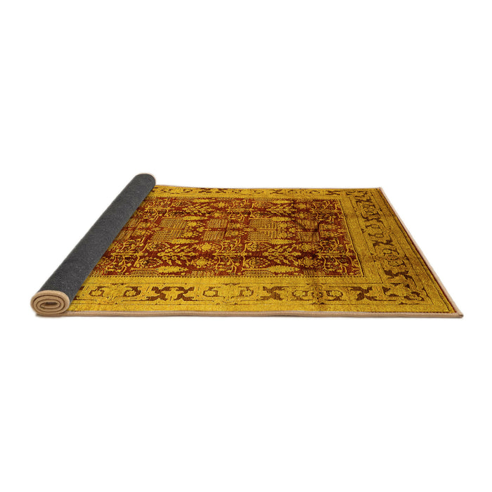 Sideview of Oriental Yellow Traditional Rug, urb690yw