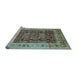 Sideview of Machine Washable Oriental Light Blue Traditional Rug, wshurb690lblu