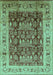 Machine Washable Oriental Turquoise Traditional Area Rugs, wshurb690turq