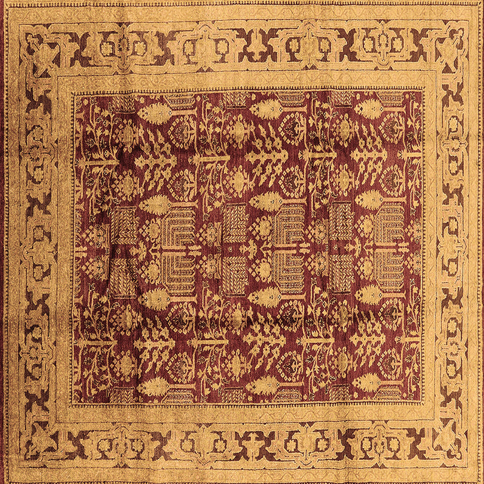 Square Oriental Brown Traditional Rug, urb690brn