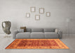 Machine Washable Oriental Orange Traditional Area Rugs in a Living Room, wshurb690org