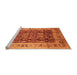 Sideview of Machine Washable Oriental Orange Traditional Area Rugs, wshurb690org