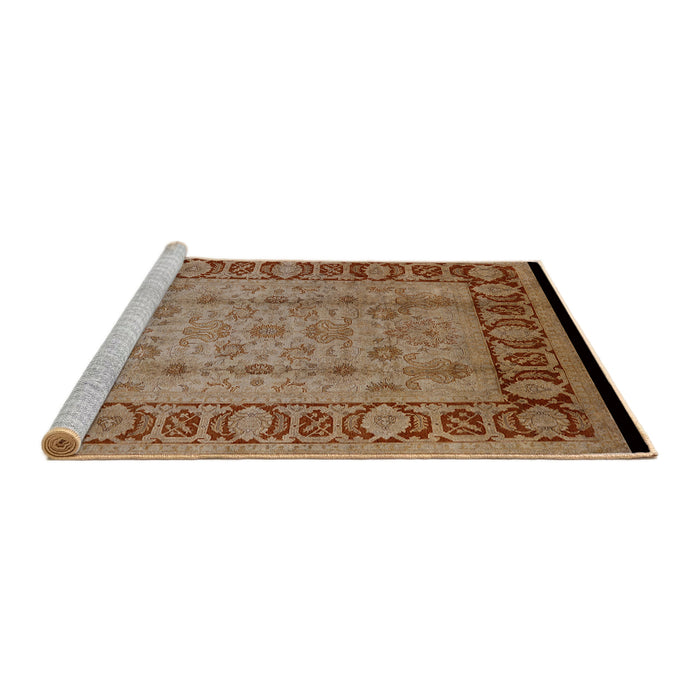 Sideview of Machine Washable Industrial Modern Mahogany Brown Rug, wshurb691