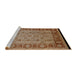 Sideview of Machine Washable Industrial Modern Mahogany Brown Rug, wshurb691