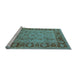 Sideview of Machine Washable Oriental Light Blue Traditional Rug, wshurb691lblu