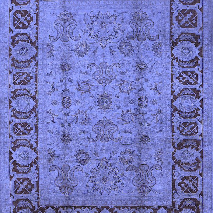 Machine Washable Oriental Blue Traditional Rug, wshurb691blu