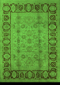 Oriental Green Traditional Rug, urb691grn