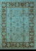 Machine Washable Oriental Light Blue Traditional Rug, wshurb691lblu