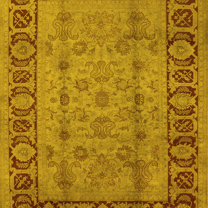 Oriental Yellow Traditional Rug, urb691yw