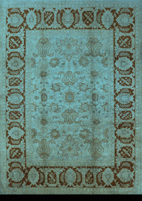 Oriental Light Blue Traditional Rug, urb691lblu