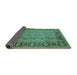 Sideview of Oriental Turquoise Traditional Rug, urb691turq