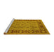 Sideview of Machine Washable Oriental Yellow Traditional Rug, wshurb691yw