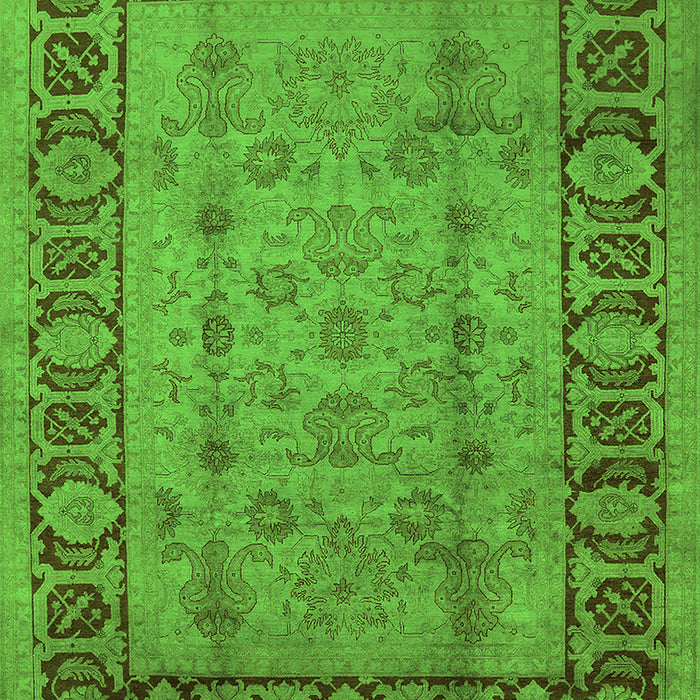 Machine Washable Oriental Green Traditional Area Rugs, wshurb691grn
