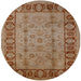 Round Machine Washable Industrial Modern Mahogany Brown Rug, wshurb691