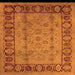 Square Machine Washable Oriental Orange Traditional Area Rugs, wshurb691org