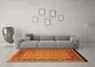 Machine Washable Oriental Orange Traditional Area Rugs in a Living Room, wshurb691org