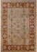 Mid-Century Modern Mahogany Brown Oriental Rug, urb691