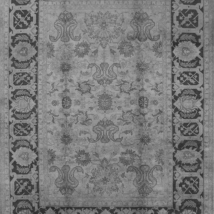 Machine Washable Oriental Gray Traditional Rug, wshurb691gry