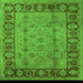 Square Machine Washable Oriental Green Traditional Area Rugs, wshurb691grn