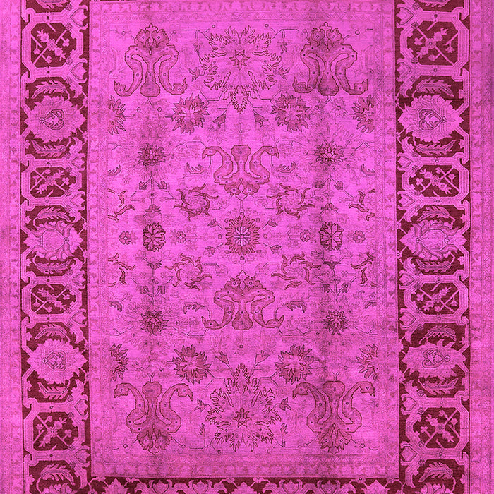 Machine Washable Oriental Pink Traditional Rug, wshurb691pnk