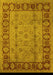 Machine Washable Oriental Yellow Traditional Rug, wshurb691yw