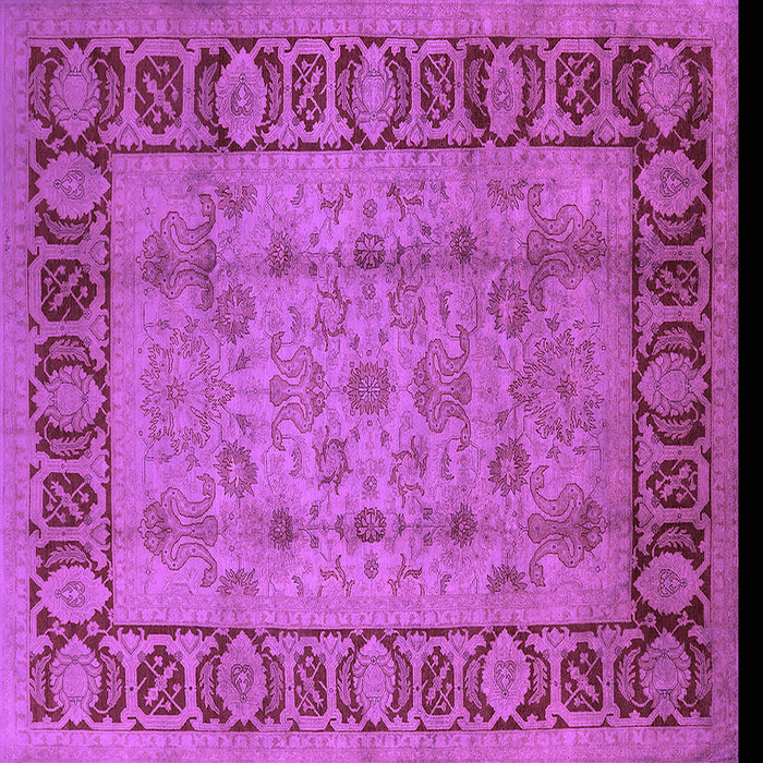 Square Machine Washable Oriental Purple Traditional Area Rugs, wshurb691pur