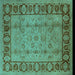 Square Oriental Turquoise Traditional Rug, urb691turq