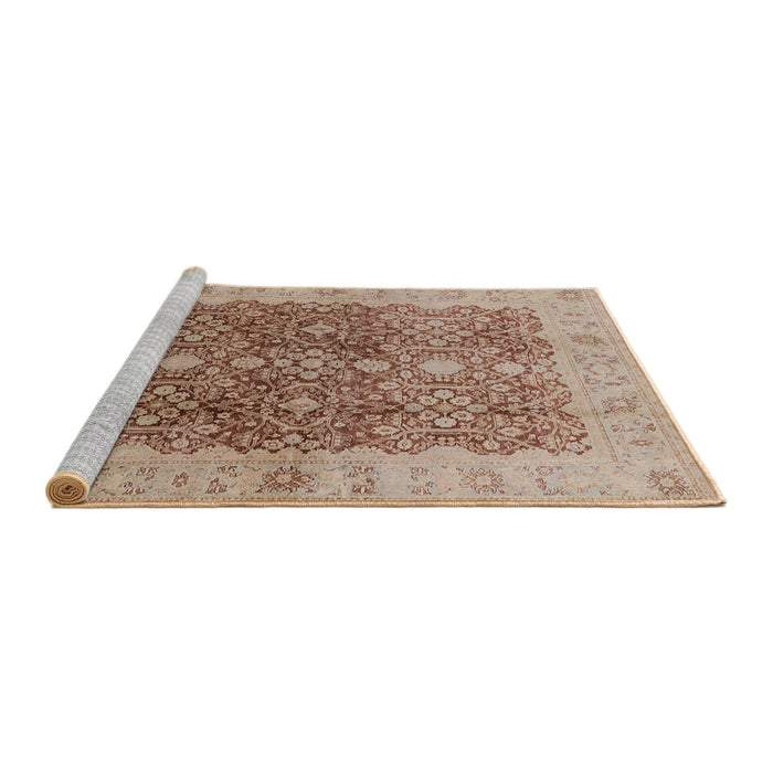 Sideview of Machine Washable Industrial Modern Chestnut Red Rug, wshurb692