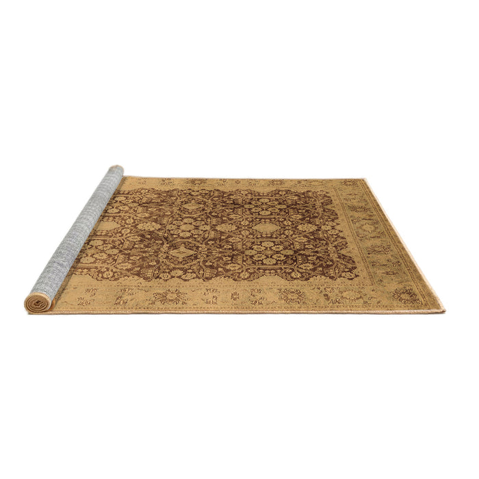 Sideview of Machine Washable Oriental Brown Traditional Rug, wshurb692brn