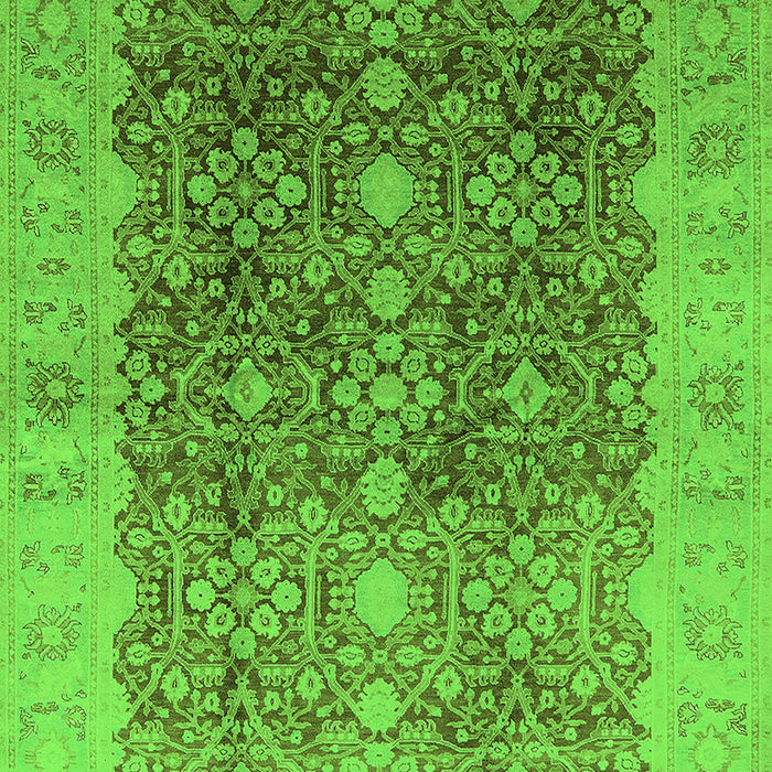 Machine Washable Oriental Green Traditional Area Rugs, wshurb692grn