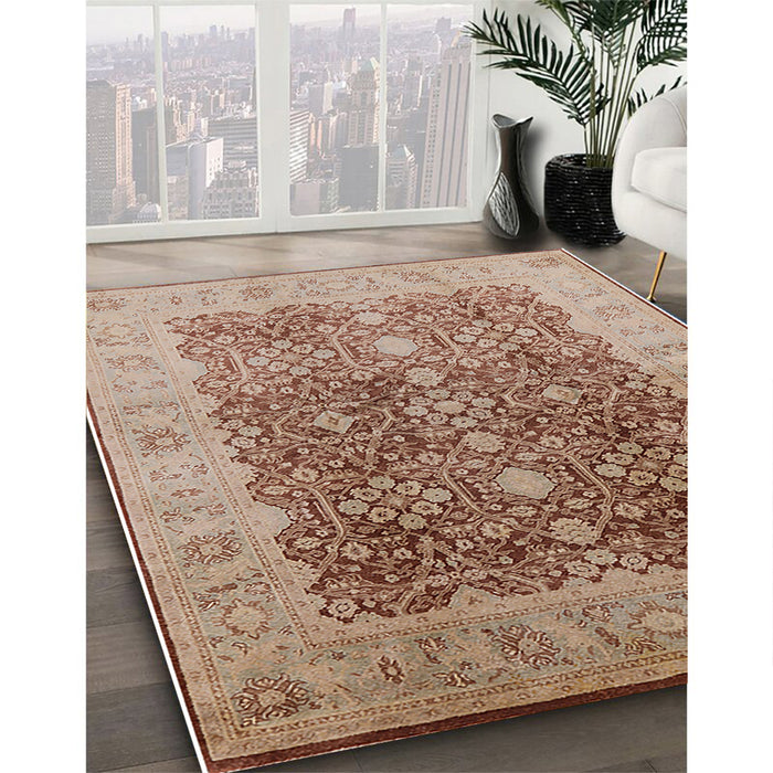 Machine Washable Industrial Modern Chestnut Red Rug in a Family Room, wshurb692