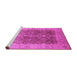 Sideview of Machine Washable Oriental Pink Traditional Rug, wshurb692pnk