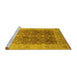 Sideview of Machine Washable Oriental Yellow Traditional Rug, wshurb692yw