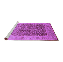 Sideview of Machine Washable Oriental Purple Traditional Area Rugs, wshurb692pur