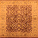Square Oriental Orange Traditional Rug, urb692org