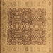 Square Oriental Brown Traditional Rug, urb692brn