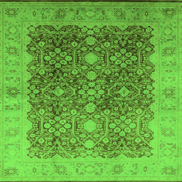 Square Oriental Green Traditional Rug, urb692grn