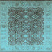 Square Oriental Light Blue Traditional Rug, urb692lblu