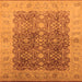 Square Machine Washable Oriental Orange Traditional Area Rugs, wshurb692org