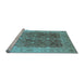 Sideview of Machine Washable Oriental Light Blue Traditional Rug, wshurb692lblu