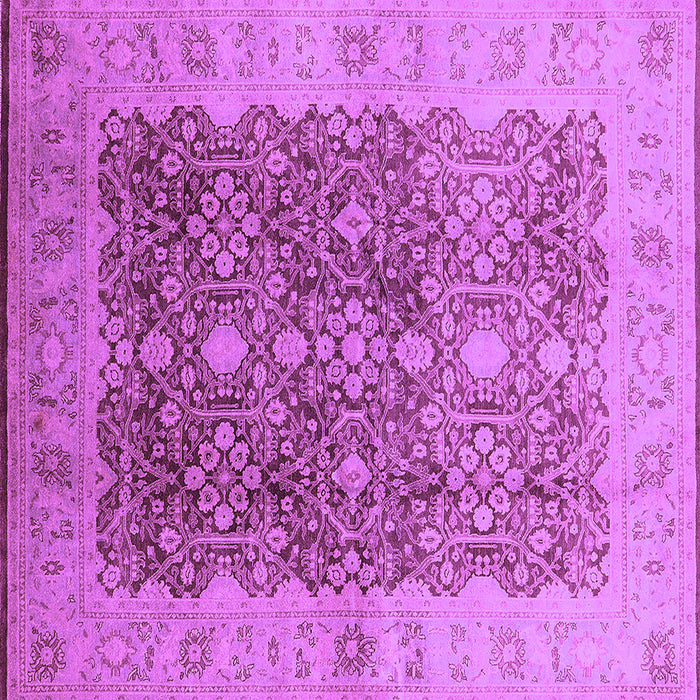 Square Machine Washable Oriental Purple Traditional Area Rugs, wshurb692pur