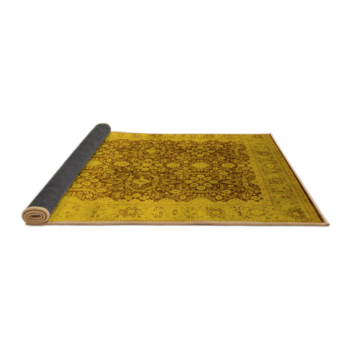 Sideview of Oriental Yellow Traditional Rug, urb692yw
